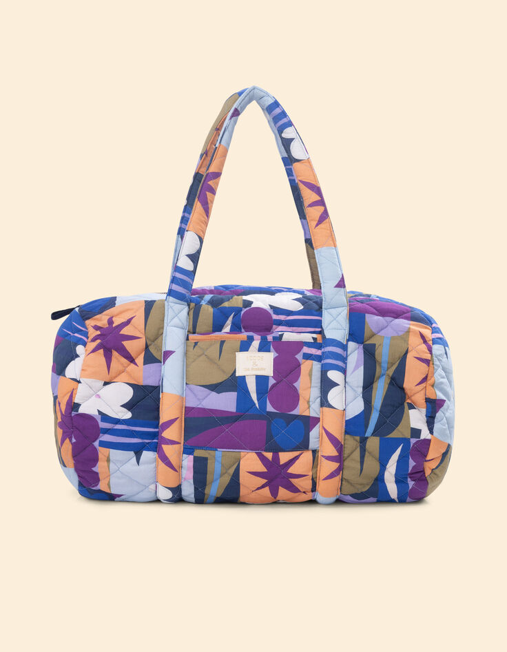 Sac beige visuel floral graphique I.Code x THE FEEBLES-2