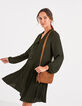 Robe chemise vert empire plissée I.Code-5