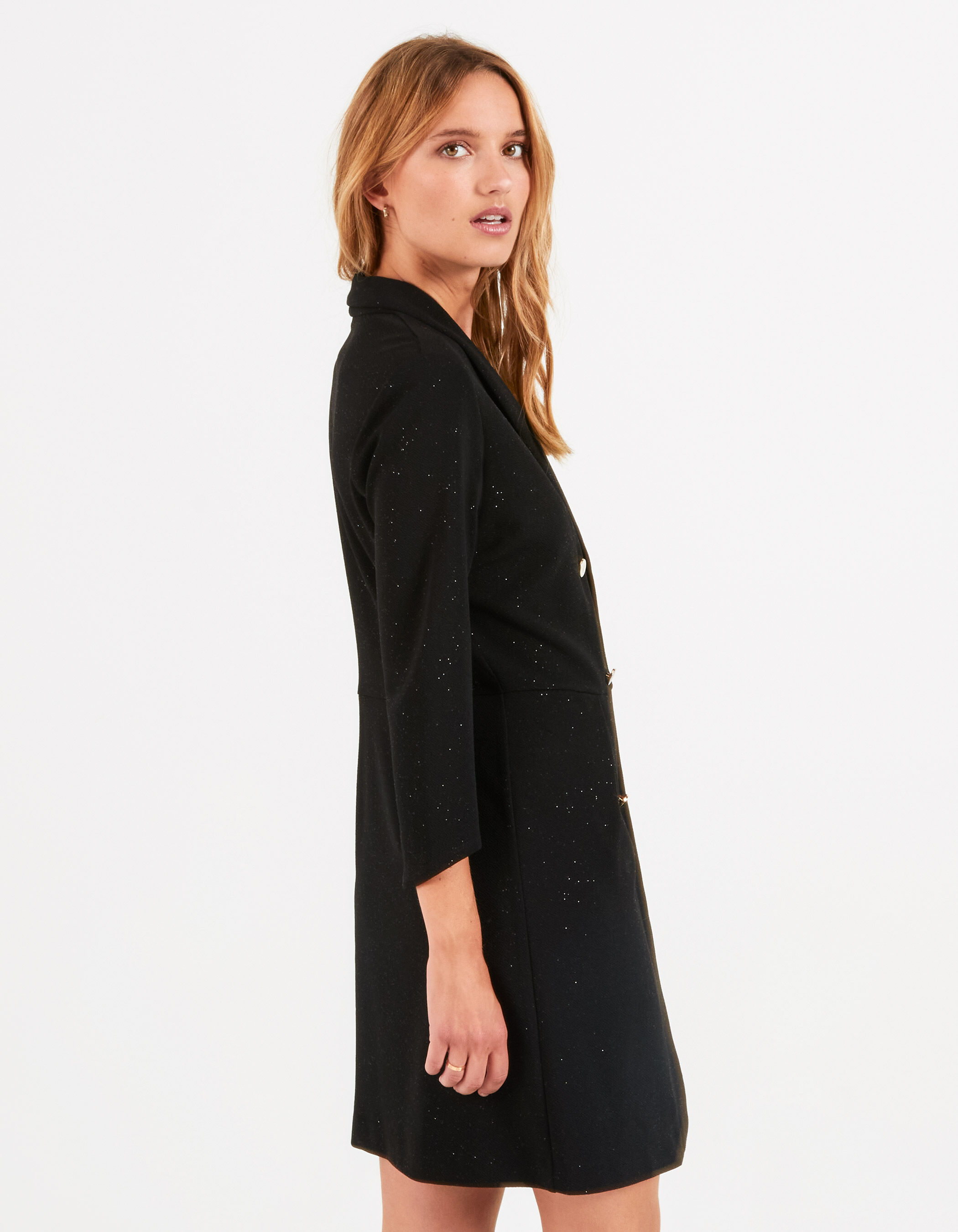 Robe noire pailletee esprit smoking I.Code