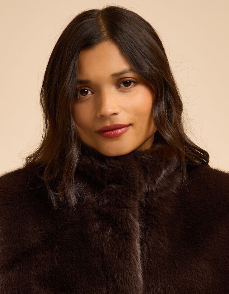 I.Code brown cocooning coat-5