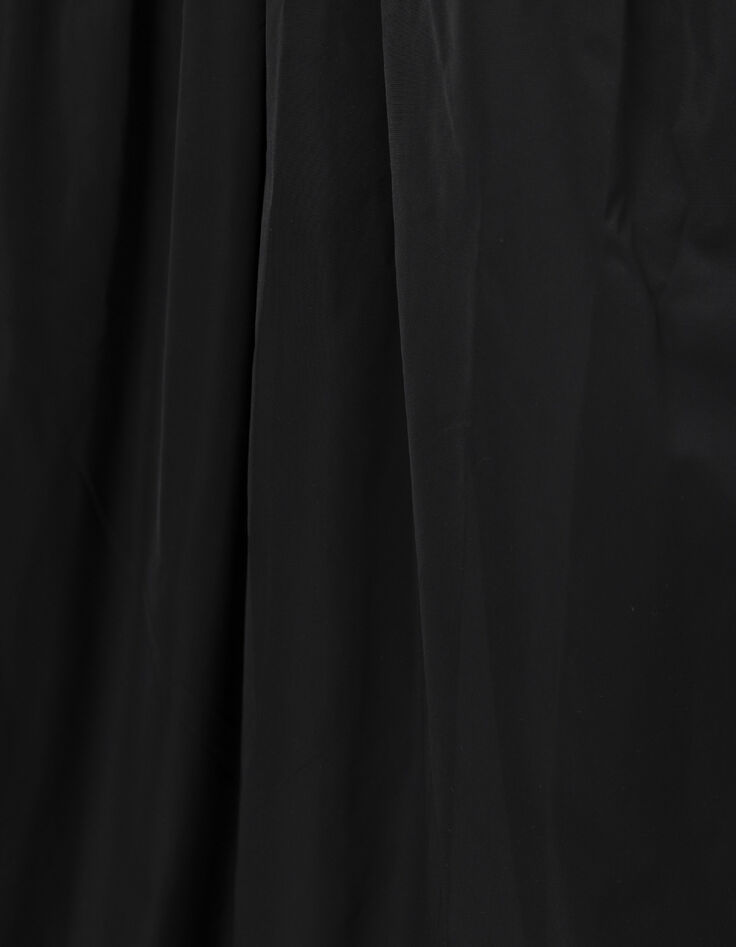 Damesjurk chique zwarte tafzijde strapless-10