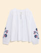 Blouse écrue maxi broderie fleurs I.Code-8