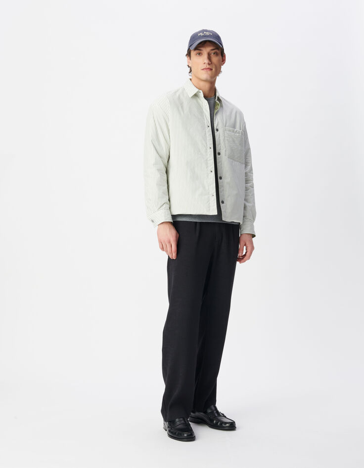 Gr&uuml;ne STEPPJACKE f&uuml;r Herren mit gestreiftem Futter-1
