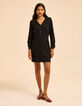 Robe manches longues noire maille côtelée I.Code-8
