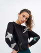 Schwarzer Pullover I.Code mit geometrischen Formen-1