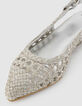 Silberne Slingback Ballerinas Damen aus Leder geflochten-4
