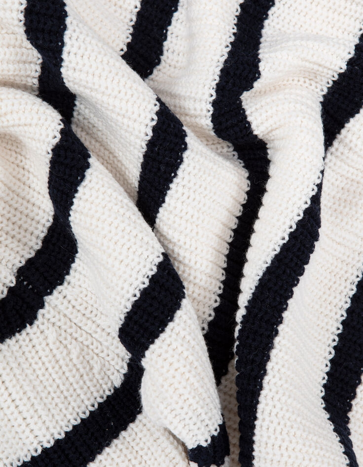 Cremefarbener Damen-Matrosenstrickpullover Ankerkn&ouml;pfe-8