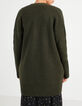 Empire-groen halflang vest in ribtricot I.Code-3
