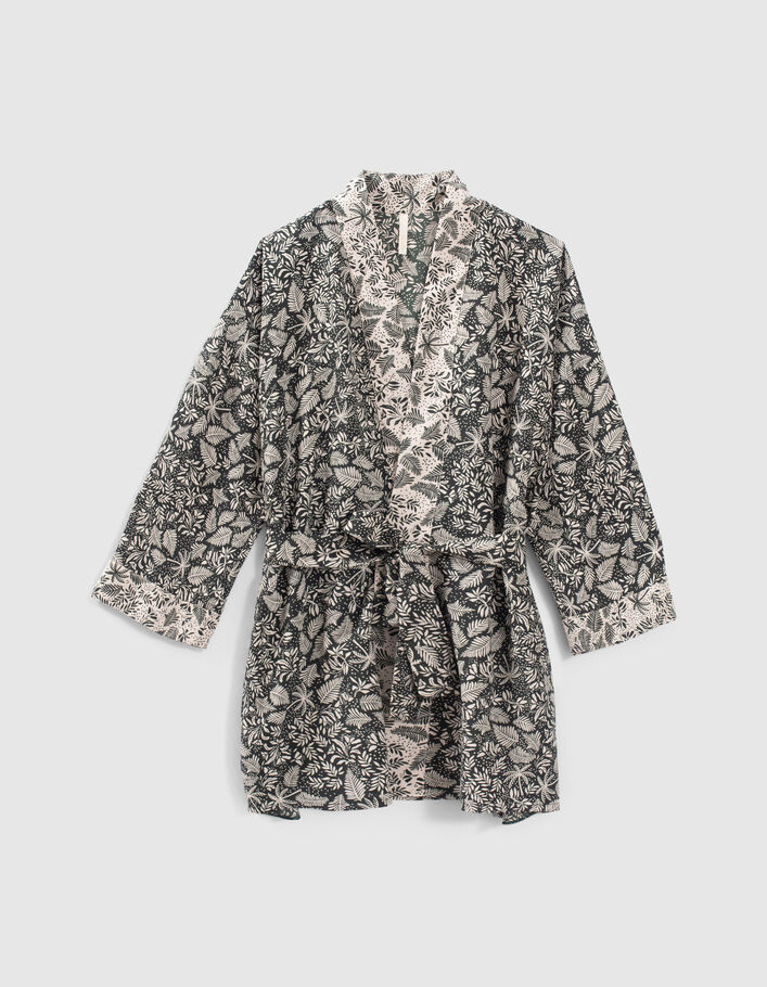 I.Code green botanical print kimono jacket - I.CODE