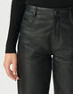 Schwarze Damen-Lederhose Jeansschnitt-4