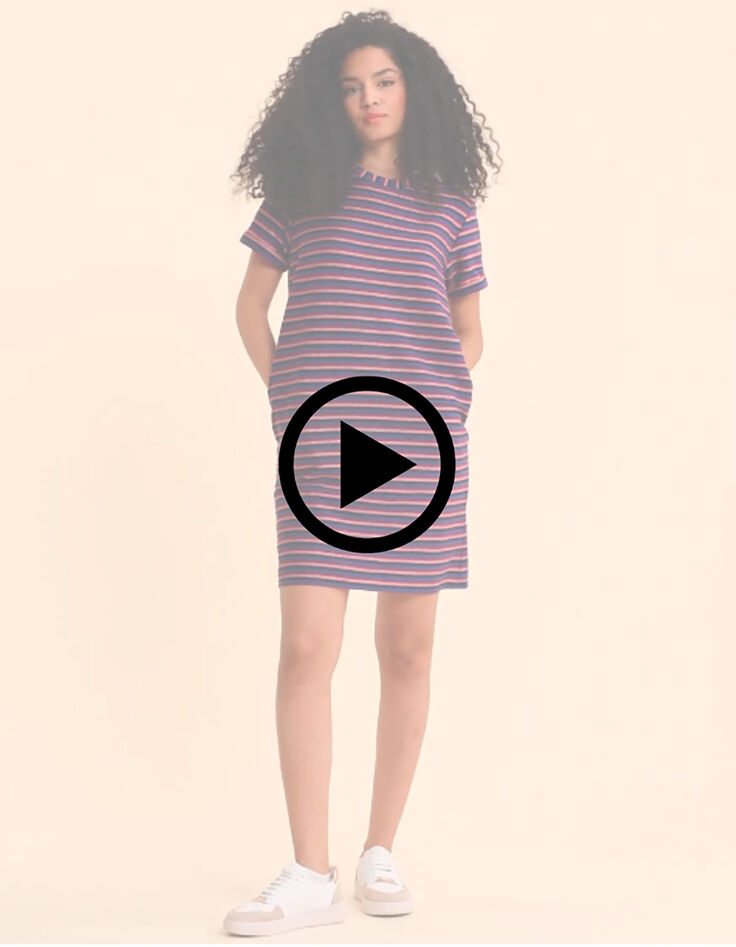 Purple striped lurex multico dress I.Code-8