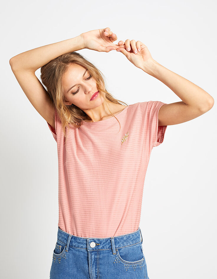 Tee-shirt pastèque en maille à rayures I.Code-3