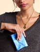 Blau schillernde Mini-Clutch-Tasche aus Leder I.Code-4