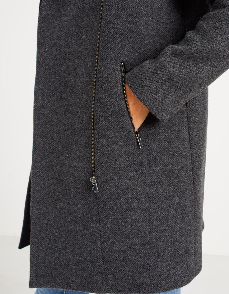 Manteau gris anthracite et noir esprit motard I.Code-5