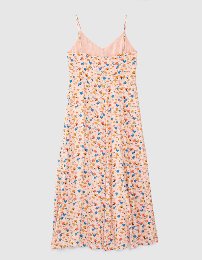 Lange jurk fijne schouderbandjes bloemenprint I.Code - I.CODE