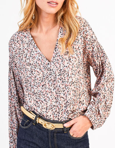 Blusa sweet pink estampado tachista I.Code