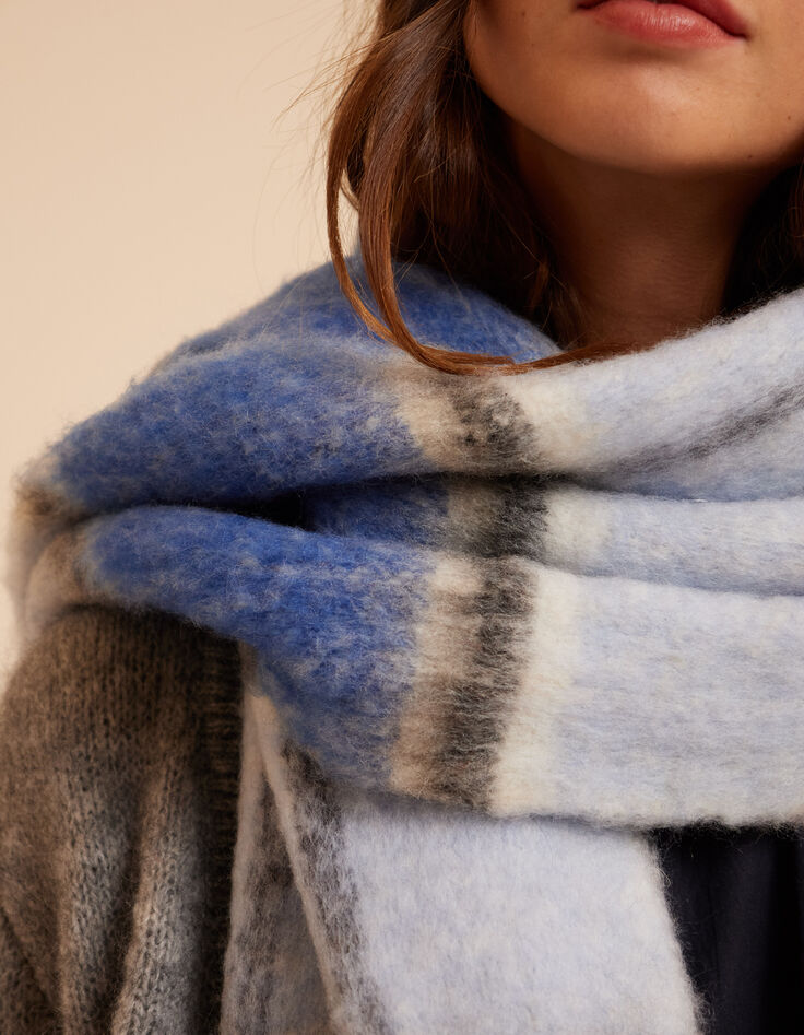 Echarpe bleue motif rayures I.Code-5