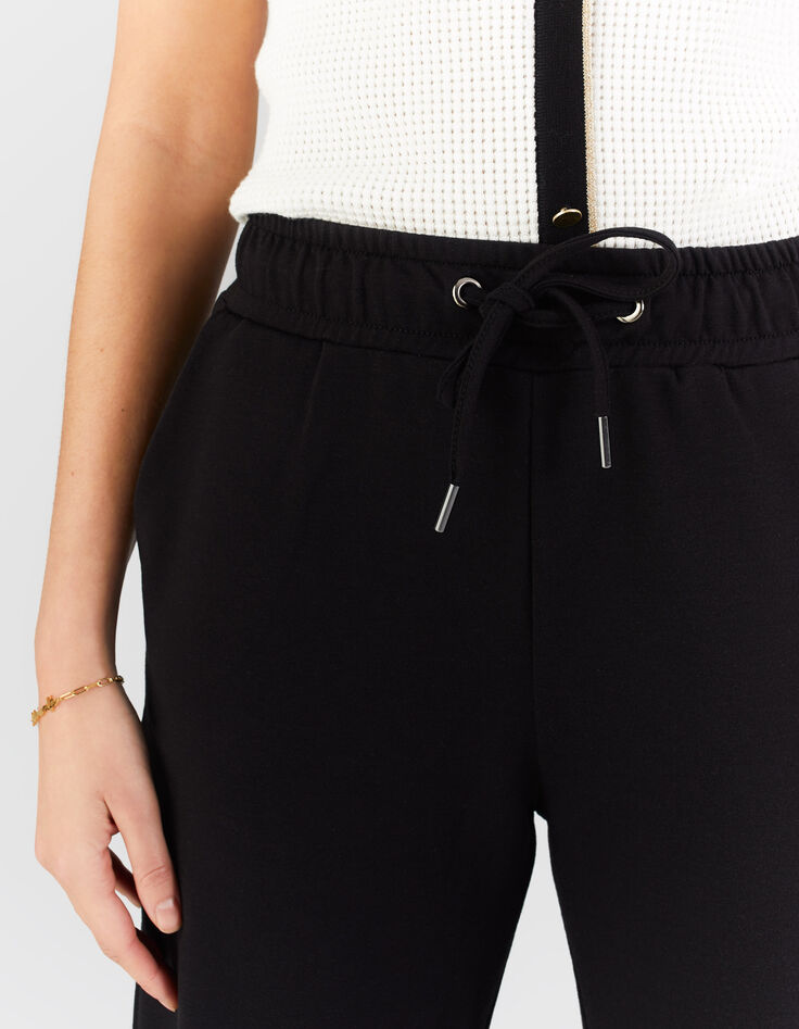 Pantalon large noir en molleton I.Code-4 Pantalon large noir en molleton I.Code-4