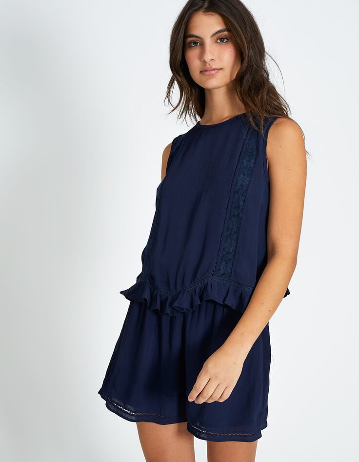 Combi short marine à bandes dentelle I.Code-4 Combi short marine à bandes dentelle I.Code-4