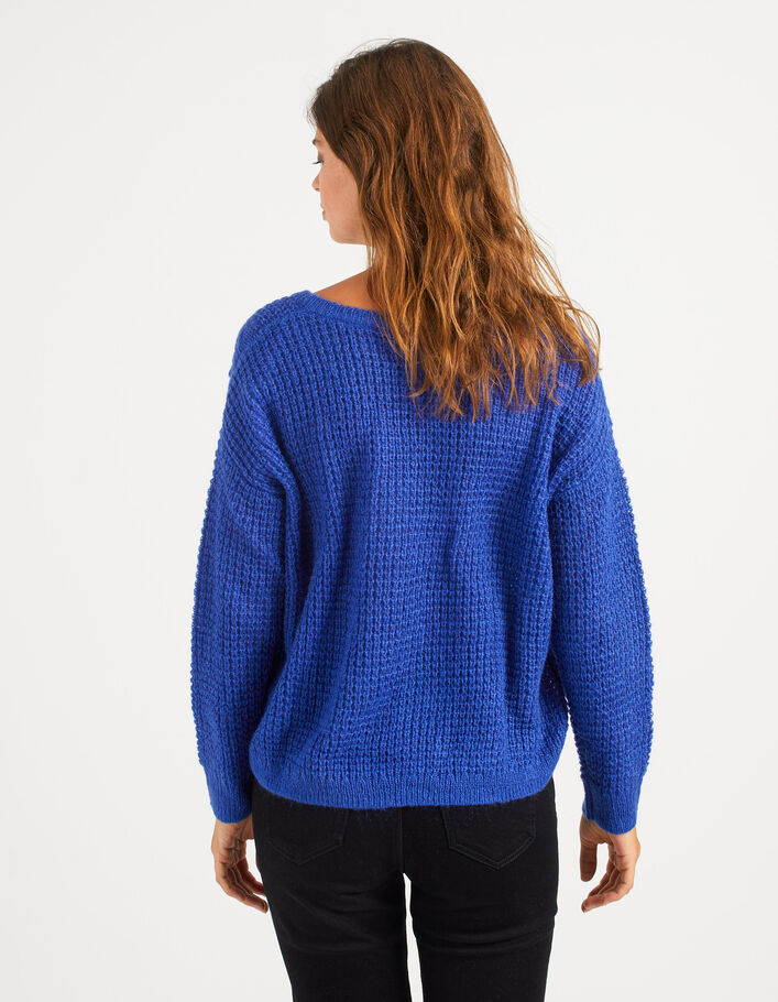 I.Code electric blue mohair blend knit sweater - I.CODE