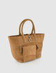 Die Tasche camel leder velour Damen-2