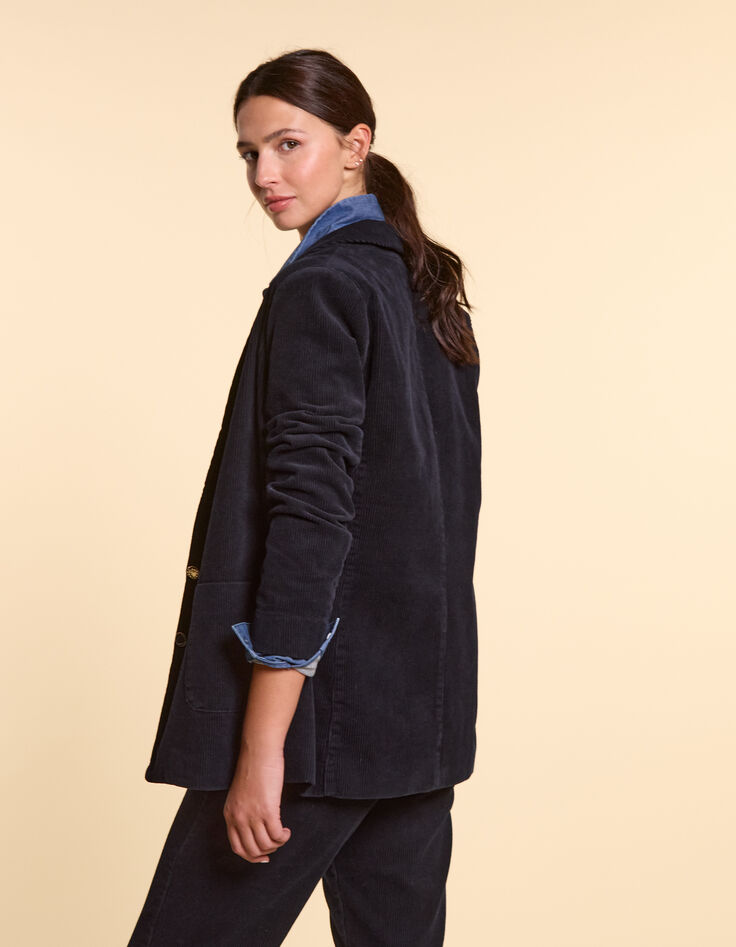Marineblaue Kordanzugjacke I.Code-3