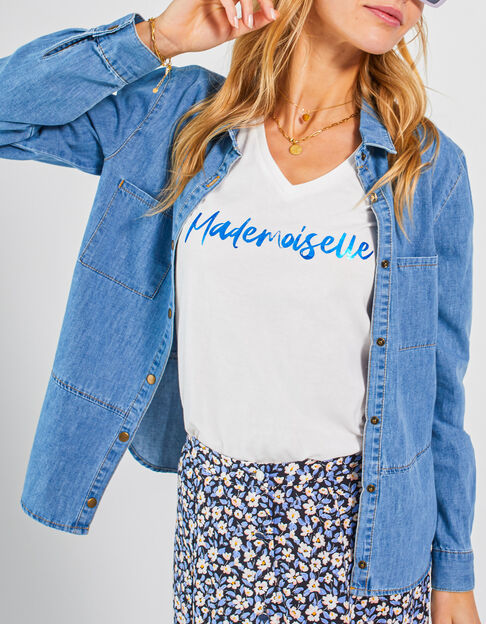 Camisa vaquera azul botones presión I.Code