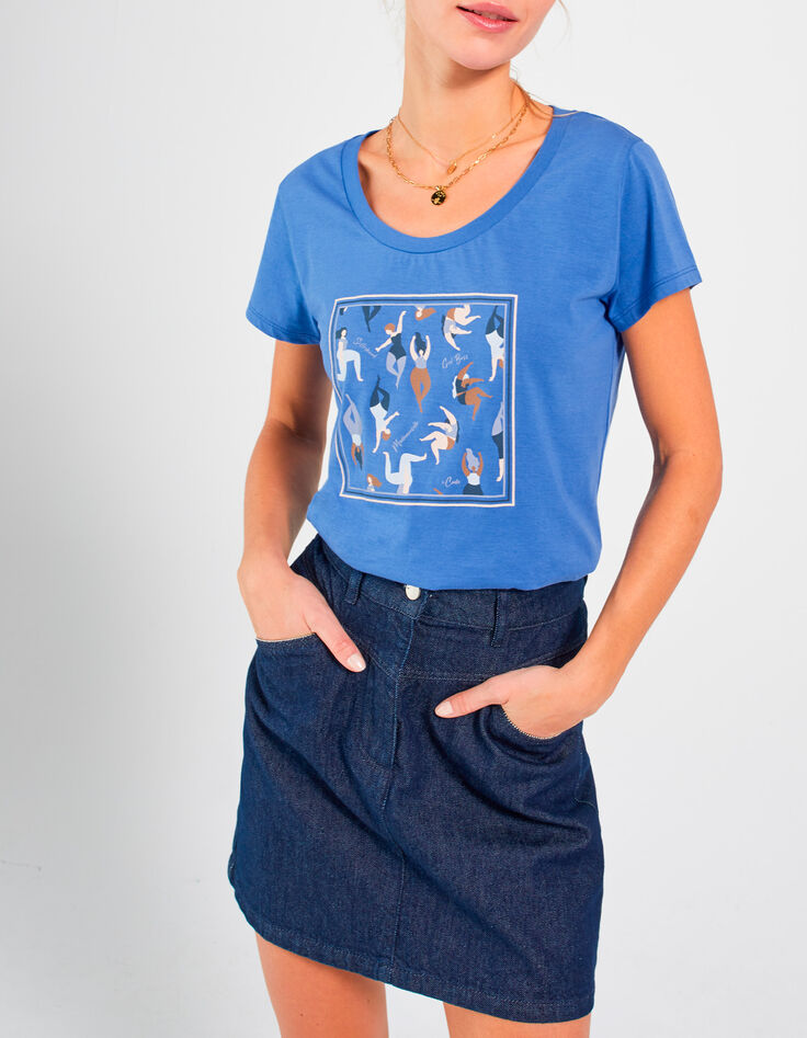 I.Code cobalt T-shirt with image of Women-1 I.Code cobalt T-shirt with image of Women-1