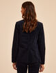 I.Code navy denim-look velvet suit jacket-4