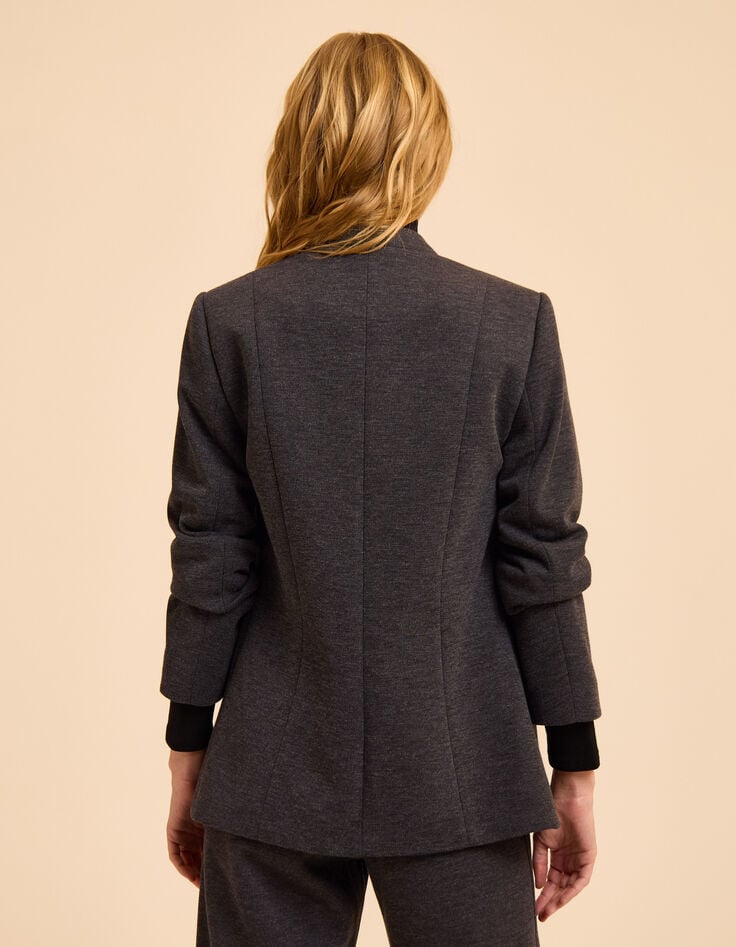 Veste de tailleur grise maille faux-uni I.Code-4 Veste de tailleur grise maille faux-uni I.Code-4