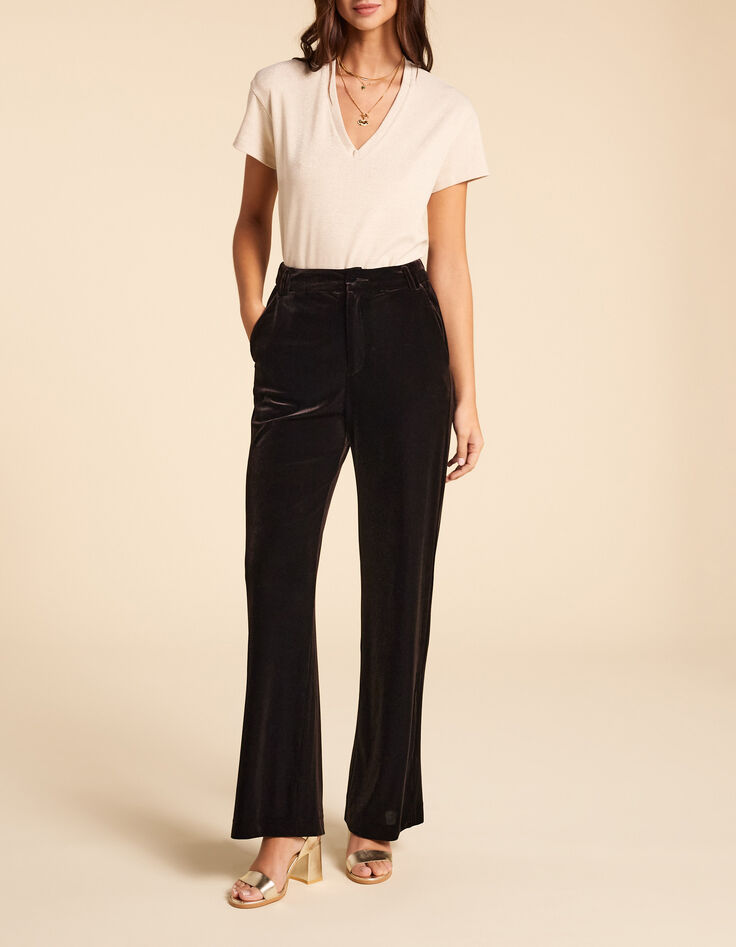 Pantalon de costume marron panne de velours I.Code-1