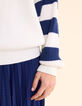 White trucker sweater knit striped sleeves I.Code-5