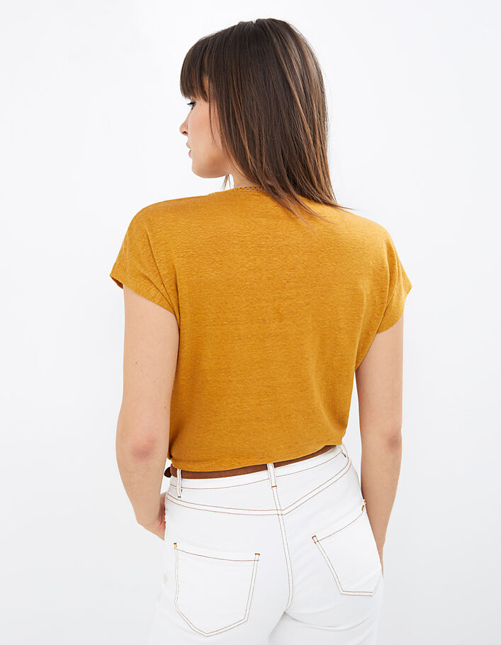 Camiseta sunflower de lino estilo cruzado I.Code - I.CODE