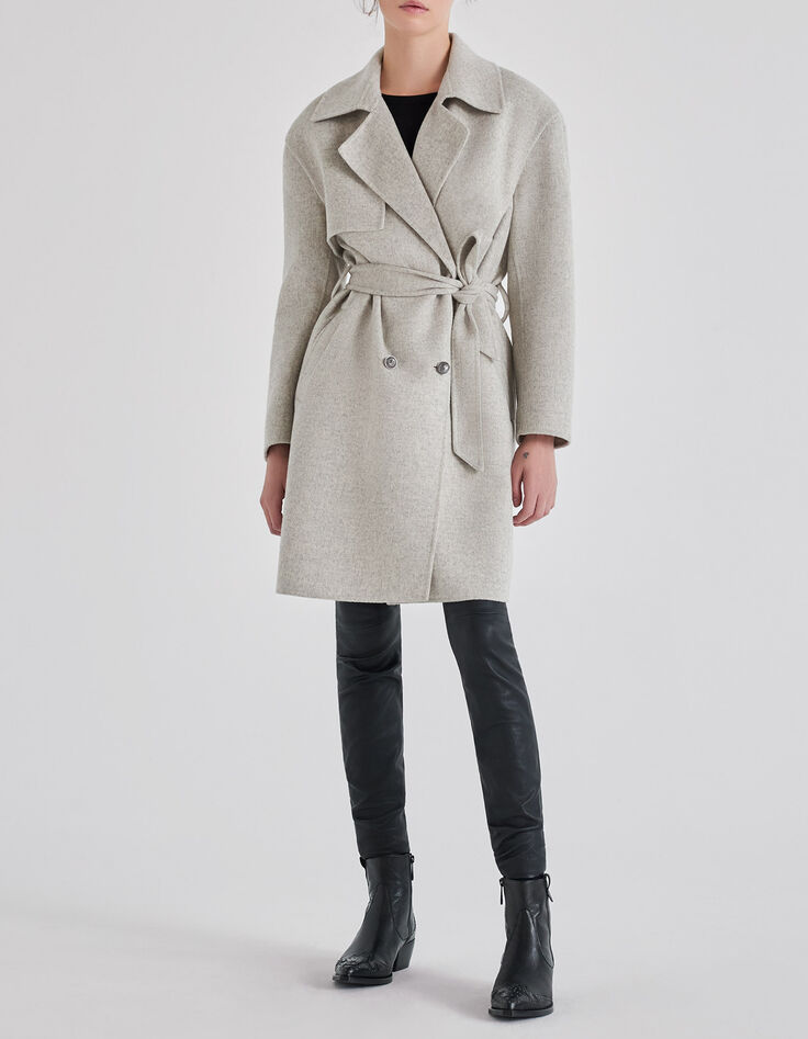 Hell maulwurfbrauner Damen-Trenchcoat-1