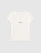 Camiseta blanco roto algodón mensaje corazón I.Code -6