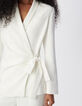 Women's white knotted-side suit jacket-6