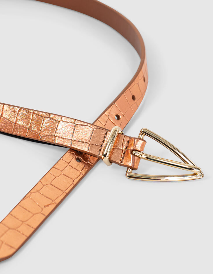 Metallic leren riem koperkleur I.Code-2