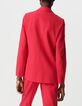 Rote Anzugjacke aus Leinen und Baumwolle, gekreuzt, Frau-3