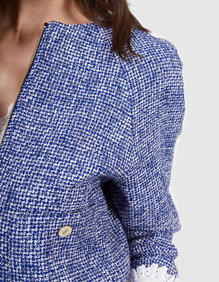 Veste bleu électrique esprit tweed I.Code