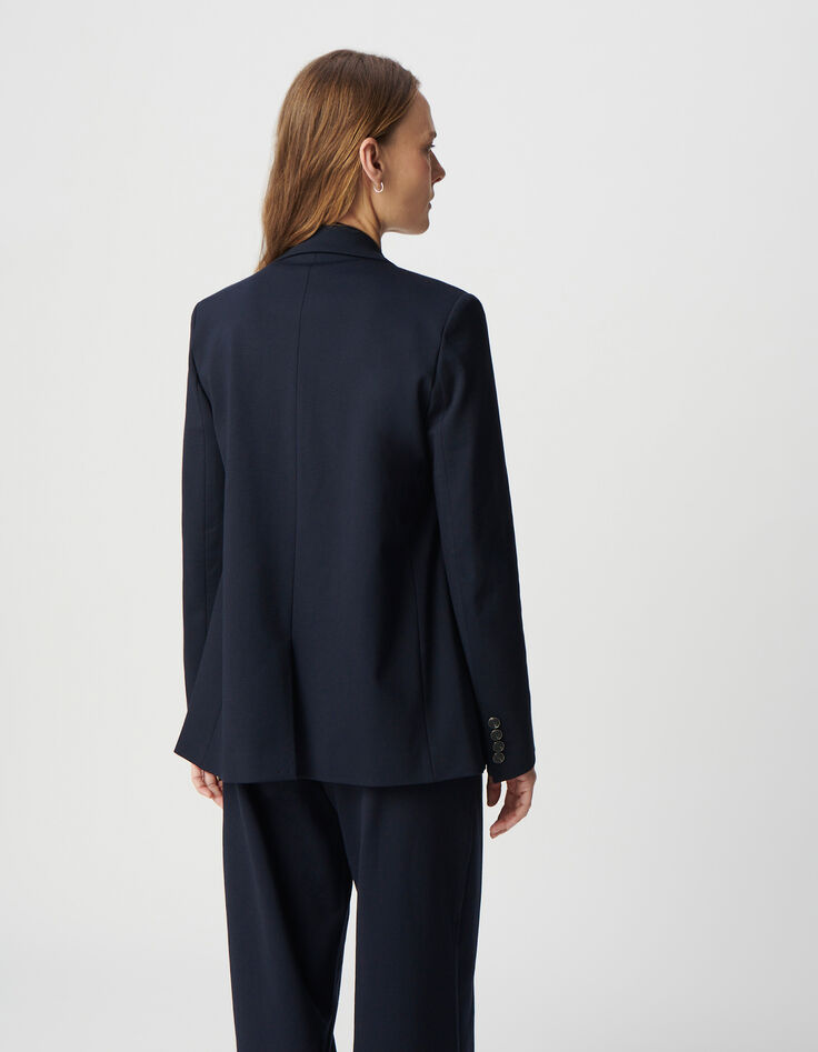 Marineblauer weiter Damenblazer Milano-Strick-3