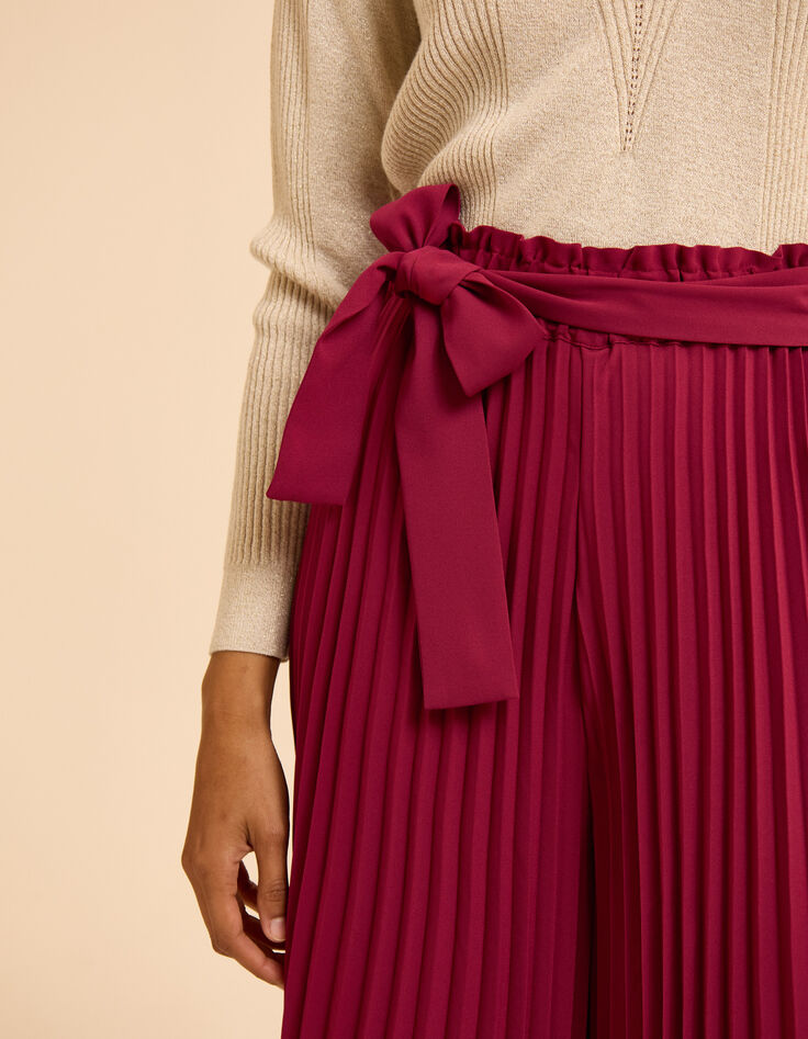 Pantalon large rose plissé I.Code-6