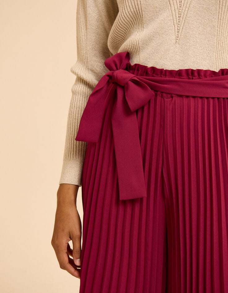 Pantalon large rose plissé I.Code-6 Pantalon large rose plissé I.Code-6
