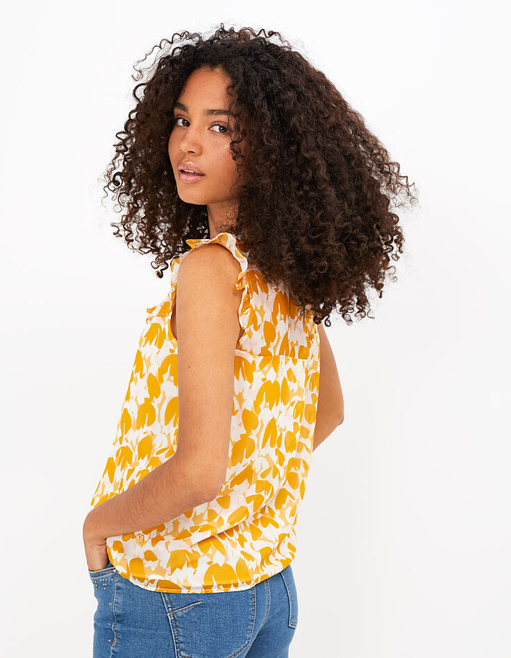 Top jaune à imprimé maxi fleurs I.Code-3