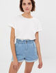 Tee-shirt blanc cassé broderies manche I.Code-8