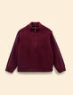 I.Code burgundy striped sherpa sweatshirt-6
