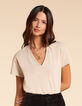 T-shirt beige Metallgewebe I.Code-1