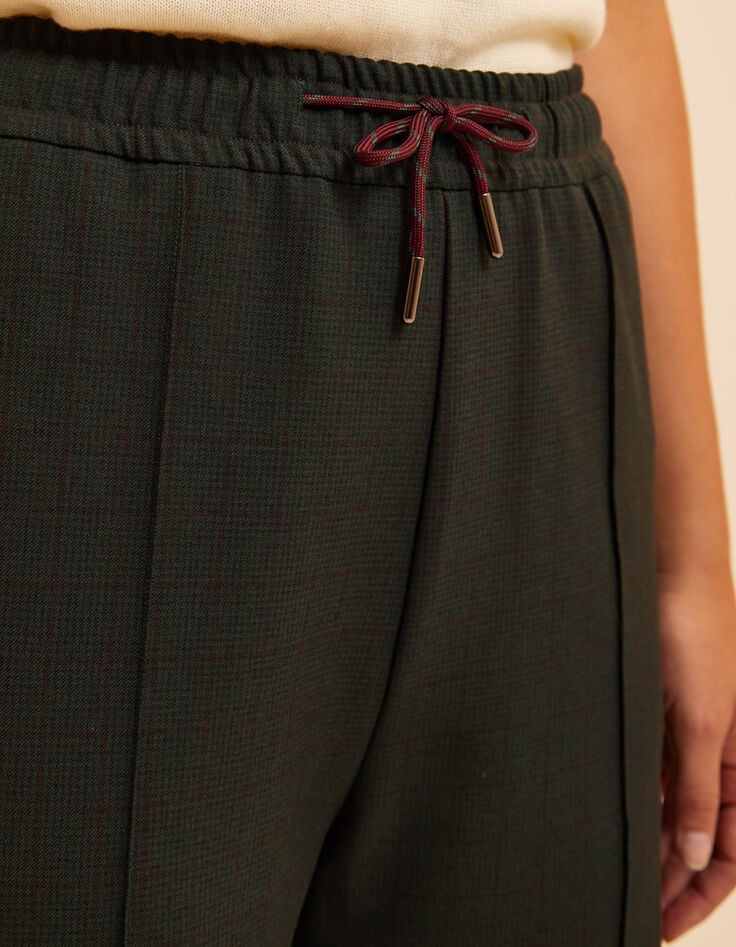 I.Code green checked wide-leg suit trousers-5 I.Code green checked wide-leg suit trousers-5