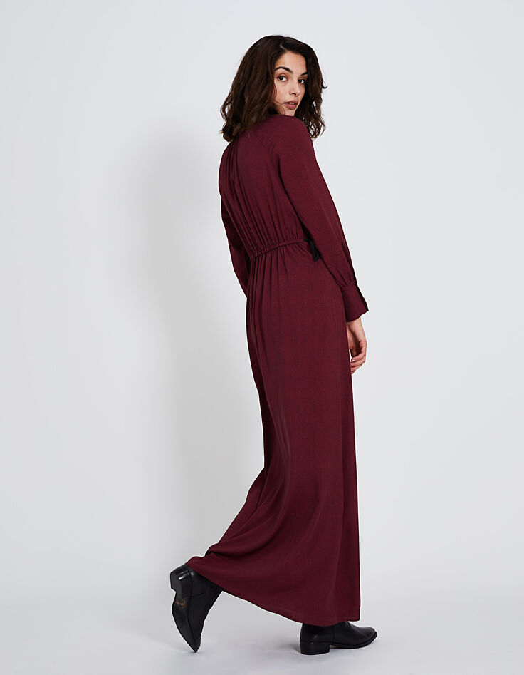 Robe longue fluide imprim&eacute;e femme-3