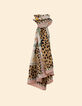 Square camel scarf with leaf and banana print and I.Code message-4