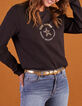 Sweat noir molleton message rond doré I.Code-1
